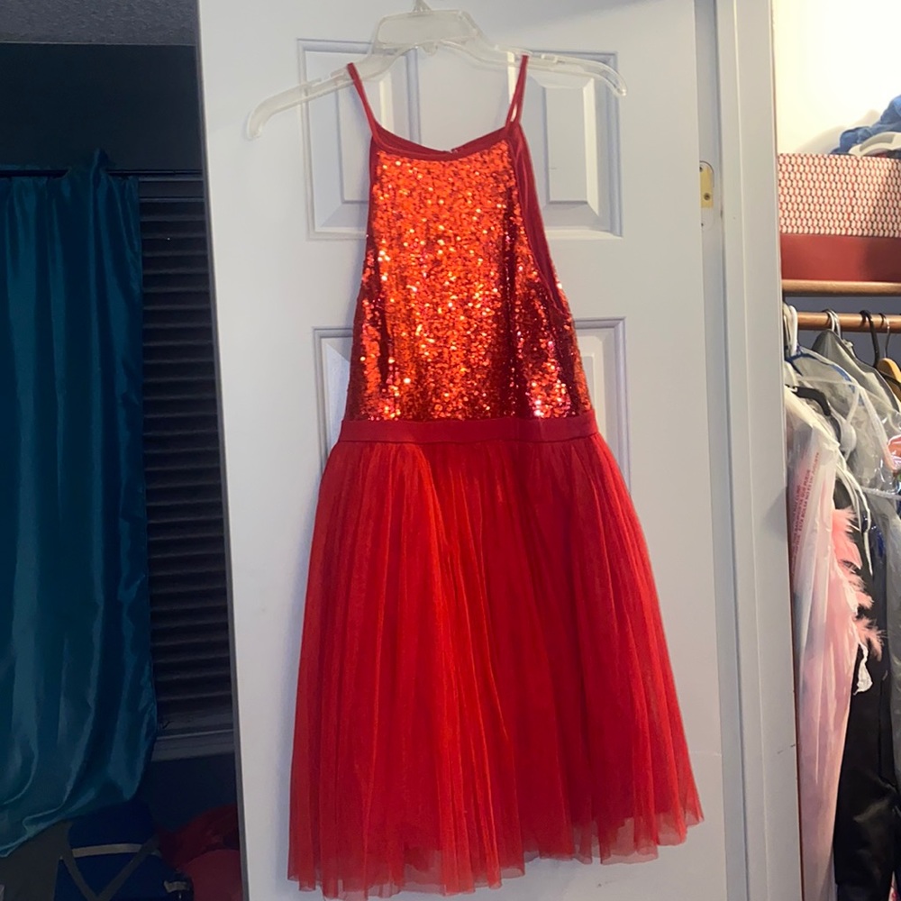 red halter dress